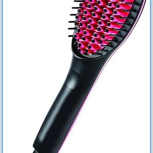 Professional Black and Pink Hair Straightening Brush